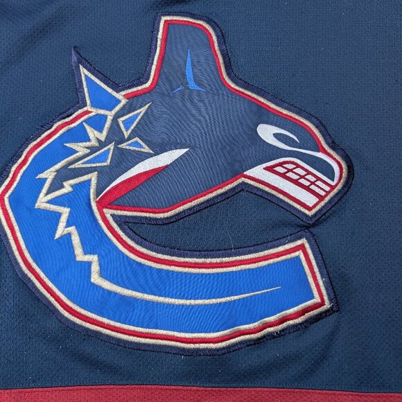 Vintage Starter Vancouver Canucks NHL Hockey Jersey Large L Blue Red White - Picture 3 of 13